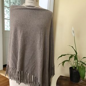 Garnet Hill Cashmere Fringe Poncho